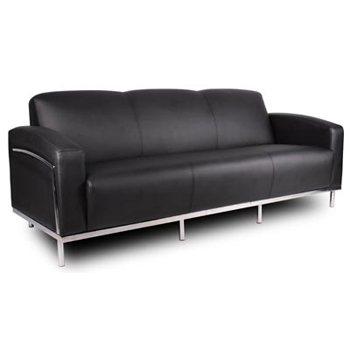 contemporary black reception couch